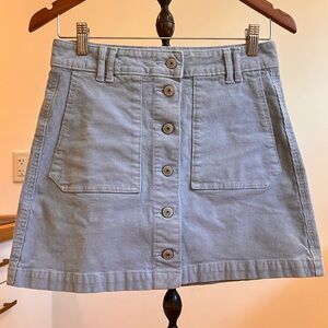 American Eagle Outfitters Blue Button-Front Mini Skirt